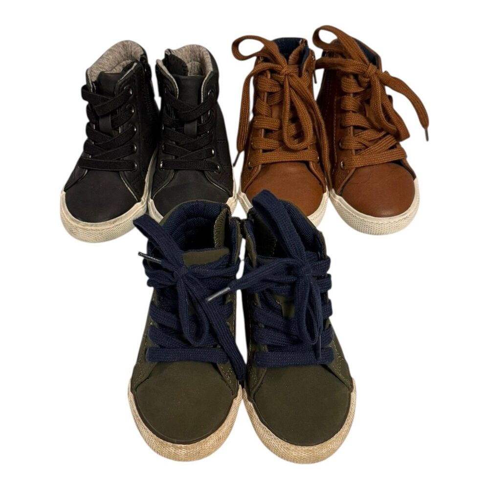 Cat & Jack High Tops Sneakers Bundle Boys Size 6 Casual School Trendy Shoes